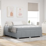 vidaXL Cadru de pat cu saltea Gri deschis 180 x 200 cm țesătură
