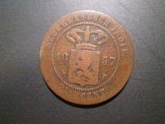 Indiile Olandeze de Est _ 2 1/2 cents _ 1857 _ moneda din cupru foto