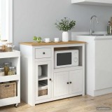 VidaXL Comoda pentru cuptor cu microunde PANAMA Alb și Ceară de Miere 42033389