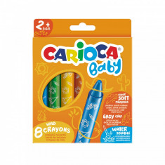 Creioane cerate rotunde 8 culori - Carioca Baby Wild foto