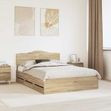 Cumpara ieftin Cadru de pat Stejar Sonoma 150 x 200 cm Lemn Ingineresc