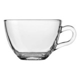 Cească transparentă de sticlă cu maner &ndash; Design curbat, CMCLASS
