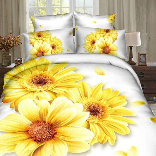 Lenjerie de pat digital print 3d (yellow flower)
