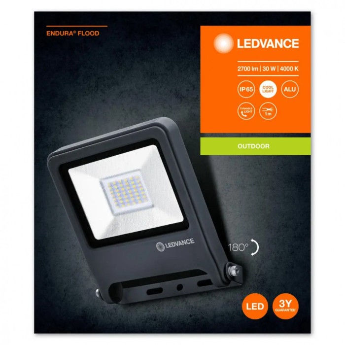 Proiector LED Ledvance ENDURA FLOOD, 30W, 220-240V, 2700 lm, lumina