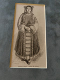 Desen gravura Auguste Lancelot ,Taranca Valaha, cca 1860, 9x17 cm, passepartout
