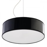 Lampă Suspendată Arena Negru Pvc 2 Becuri Rotundă Minimalistă De Interior