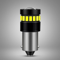 Bec LED Alb Rece cu soclu BAY9S H21W, 18 SMD 3030+3014, 9W, Canbus DC12V-48V, pentru Numar Inmatriculare, Interior si Plafon Auto, fara eroare de bec