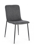 Cumpara ieftin Set 4 scaune otel negru textil gri inchis Rinas 44x56x81 cm