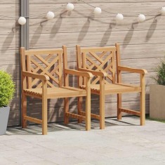 vidaXL Scaune de grădină 2 pcs Maro 58 x 60 x 90 cm Lemn masiv de tec 42001963