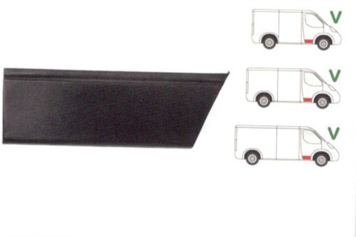 Panou reparatie usa Mercedes 207-410, 1977-1995 model scurt/mediu/lung, partea dreapta, inaltime 210 mm; parte inferioara ; usa fata,
