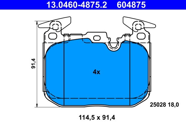 ATE 13.0460-4875.2 set placute frana,frana disc