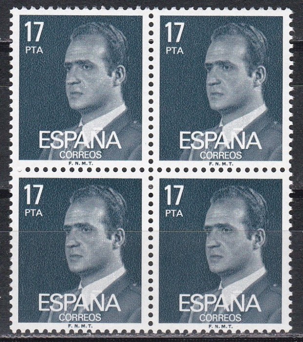 Spania 1984 - Regele Juan Carlos I - Noua valoare, Bloc de 4, MNH