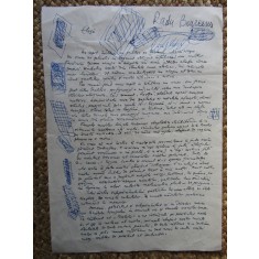 Manuscris al scriitorului Radu Boureanu , poet , prozator , dramaturg , eseist