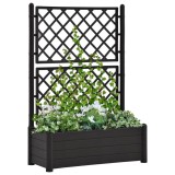 Jardiniera Gradina cu Spalier Gossi Antracit 100x43x142 cm PP, Rezistenta UV, Interior/Exterior