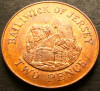 Moneda exotica 2 PENCE - JERSEY, anul 2002 * cod 636, Europa