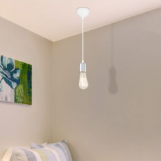 Lustra Beyaz/Krom, ASZ.1473, Squid Lighting, 10x48 cm, 60W, alb/crom