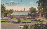 CP Buzias Vedere din parc cu salonul de cura 1928, Circulata, Fotografie