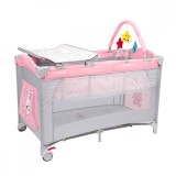 Cumpara ieftin Patut pliabil cu 2 niveluri, Juju, Sleepy Baby, Hunny Bunny
