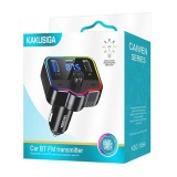 Modulator FM &amp; &Icirc;ncărcător Auto 2 &icirc;n 1, Kakusiga KSC-1059 , 2.1A, Type-C + 2xUSB, LED RGB, Negru