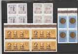 ROMANIA 1966 LP 637 CENTENARUL ACADEMIEI ROMANE BLOCURI DE 4 TIMBRE MNH