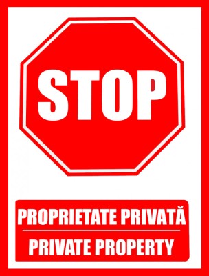 Semn stop pentru proprietate privata private property foto