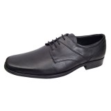 Pantofi barbati eleganti din piele naturala de culoare neagra Sir NIC03NS