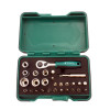Trusa Chei Tubulare si Biti TROY 28 piese, Cr-V 1/4&quot;, Antrenor cu Clichet, Tubulare 6-13mm, Biti Drepti/Hex/PH/PZ