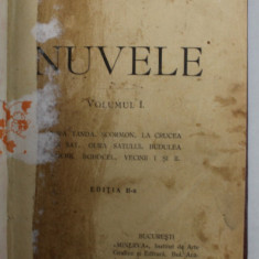 NUVELE de IOAN SLAVICI , VOLUMUL I , EDITIA A - II -A , 1915 , PAGINA DE TITLU CU PETE SI URME DE UZURA