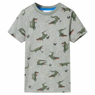 Tricou pentru copii, kaki deschis melanj, 140 12103 foto