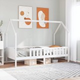 VidaXL Cadru pat tip casă pentru copii alb 90x190 cm lemn masiv de pin