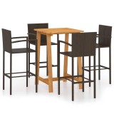 Cumpara ieftin Set mobilier de bar de gradina, 5 piese, maro