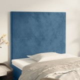 vidaXL Tăblii de pat, 2 buc, albastru &icirc;nchis, 90x5x78/88 cm, catifea