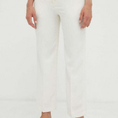 Day Birger et Mikkelsen pantaloni femei, culoarea bej, drept, high waist