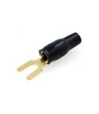 Papuc Terminal tip furca 5mm2 M4 aurit izolat negru ACV 30.4440-03