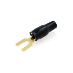 Papuc Terminal tip furca 5mm2 M4 aurit izolat negru ACV 30.4440-03