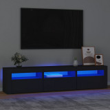 Comoda TV cu lumini LED, negru, 180x35x40 cm GartenMobel Dekor, vidaXL