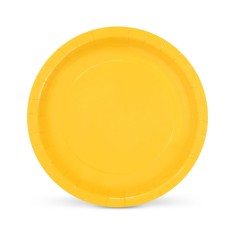 Set 10 farfurii din carton natural, 20 cm, galbene