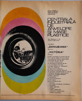 1971 Reclamă Centrala Ind. Anvelope si Mase Plastice comunism, epoca aur 24 x 20 foto