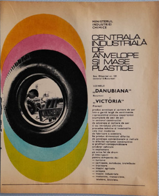 1971 Reclamă Centrala Ind. Anvelope si Mase Plastice comunism, epoca aur 24 x 20