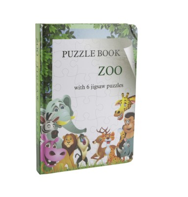 Puzzle Book Zoo, Carte cu 6 Puzzle-uri cu Animale de la Zoo, Piese Mari si Rezistente, 3 ani + foto