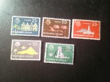 Serie mica Antilele Olandeze Aviatie - Insule 1958 , 5 val. stampilate , val.20c are o julitura
