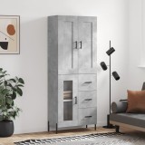 VidaXL Dulap &icirc;nalt, gri beton, 69,5x34x180, lemn compozit