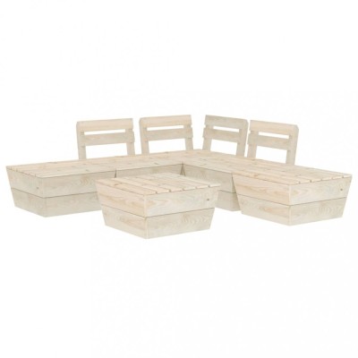 Set mobilier palet pentru gradina 6 piese lemn de molid tratat foto