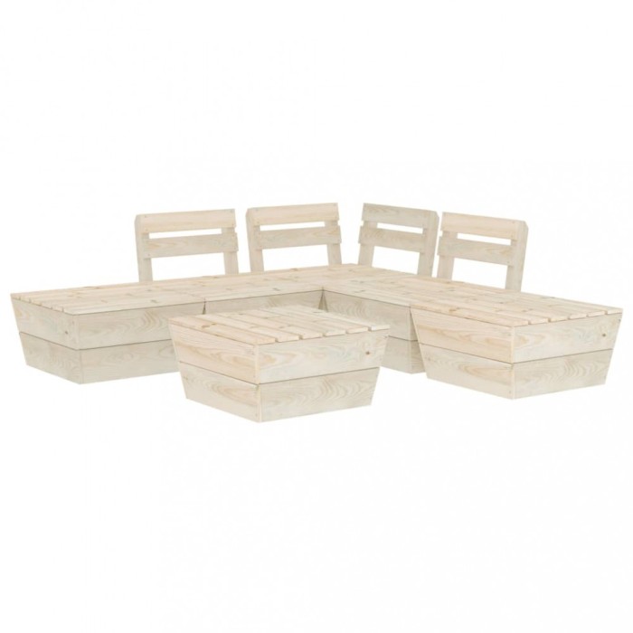 Set mobilier palet pentru gradina 6 piese lemn de molid tratat