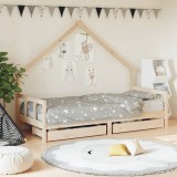 VidaXL Cadru de pat pentru copii cu sertare, 90x190 cm, lemn masiv pin