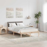 vidaXL Cadru de pat Maroniu și taupe 120 x 190 cm Lemn masiv de pin 878697