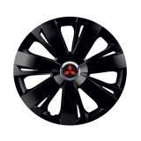 Set 4 capace roti Negre Cu Inel Cromat Energy R15 Compatibil Cu Mitsubishi
