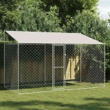 Cușcă pentru c&acirc;ine Argintiu 400 x 200 x 256 cm Oțel Galvanizat