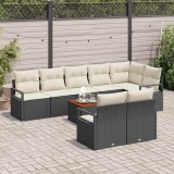 vidaXL Set de canapele pentru grădină 9 pcs Negru și alb