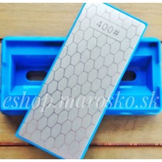 Piatra ascutit 2 fete diamantata, grit 400/1000, 90 x 180 x 34mm, suport, Silverline